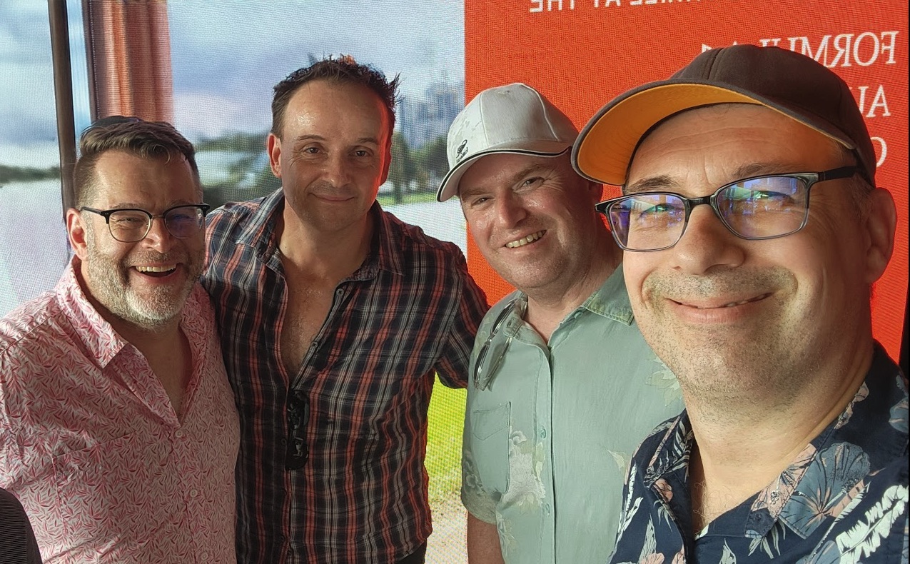 KT, Schwags, Lach and Huppy, the four hosts of The Downshift Podcast
